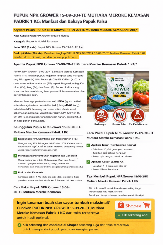 NPK Grower Mutiara Meroke