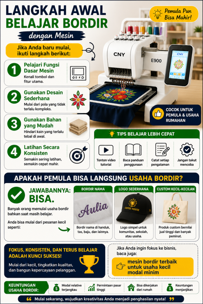 Mesin bordir komputer yang mudah digunakan pemula