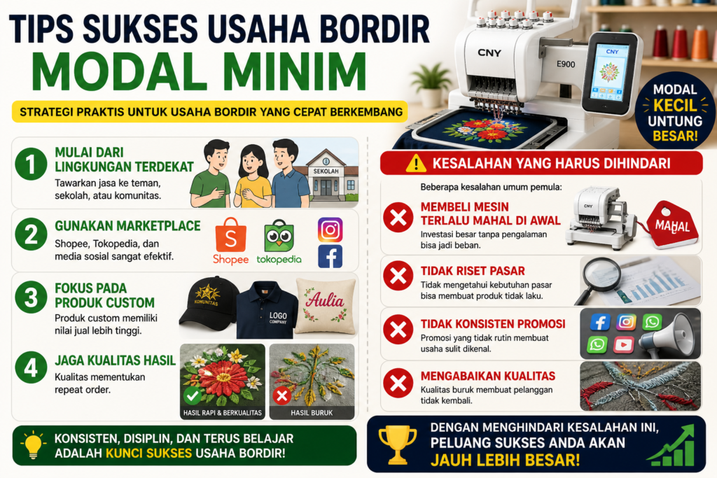 Mesin bordir terbaik untuk usaha kecil