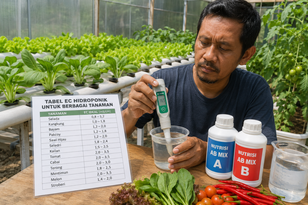 Tabel EC Hidroponik untuk Berbagai Tanaman