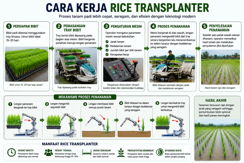 Cara Kerja Rice Transplanter