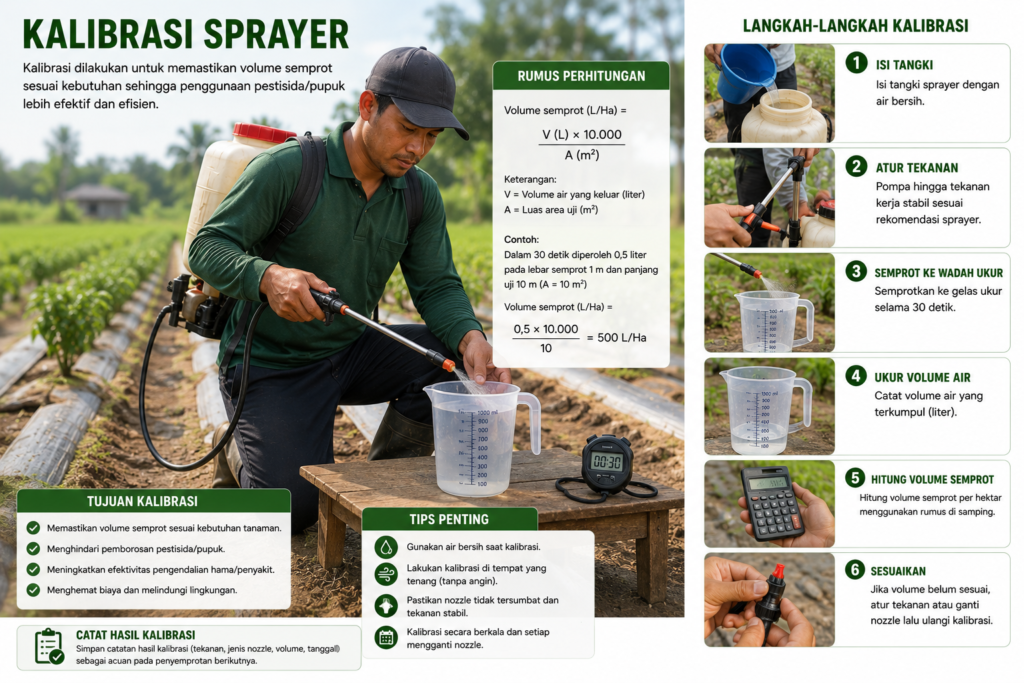 Kalibrasi sprayer pertanian sebelum penyemprotan