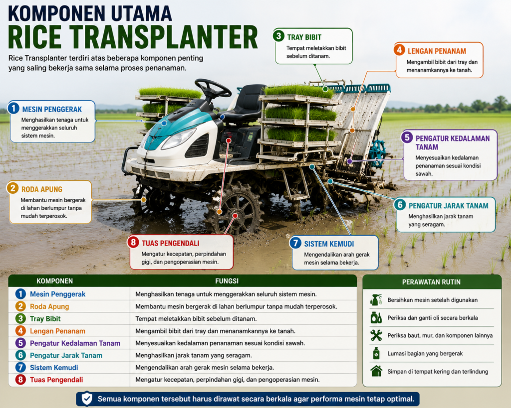 Komponen Utama Rice Transplanter