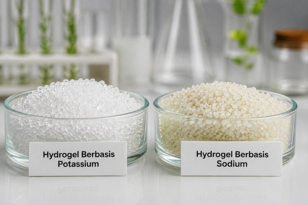 Perbedaan hydrogel berbasis potassium dan sodium