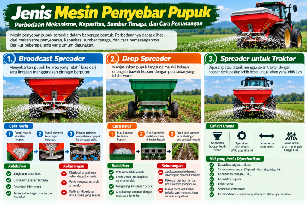 Jenis Mesin Penyebar Pupuk